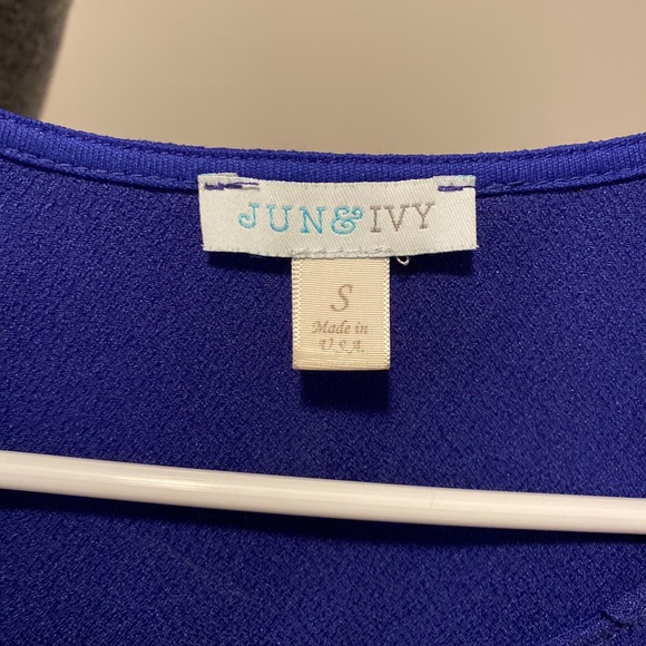 Blue Fitted Blouse - Picture 4 of 4